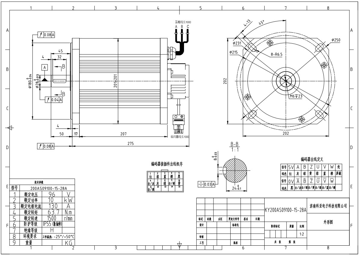 96v 10kw servo motor