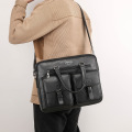 Sac de messager de mallette en cuir pour hommes