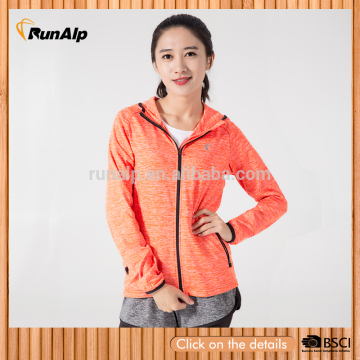 Ladies yoga jacket with orange color