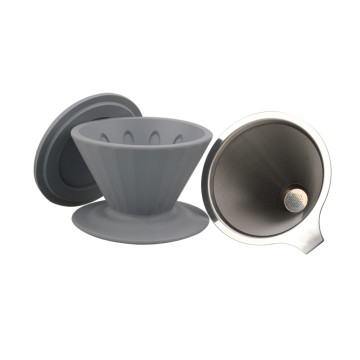 2 in 1 silicone&stainless steel coffee dripper