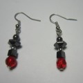 Hematite Earring with silver color finding