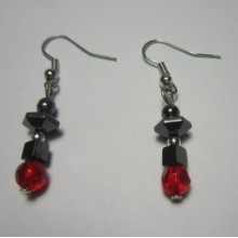 Hematite Earring with silver color finding