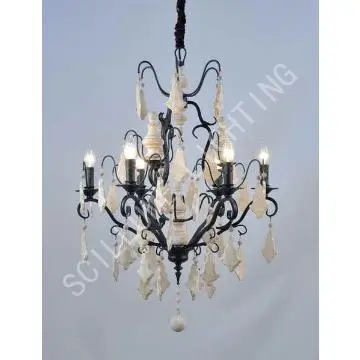 6-light florian maple leaf crystal chandeliers #2064