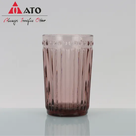 350ml Milk Coffee Embossed Tumbler Beverage Glass Cups