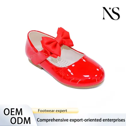 Classic Round Toe Red Kids' Shoes