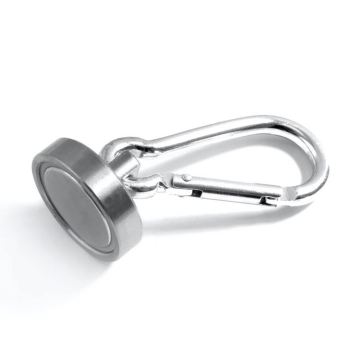Factory Price Strong Neodymium Magnet Keychain Ring Holder with Swivel Carabiner Hook