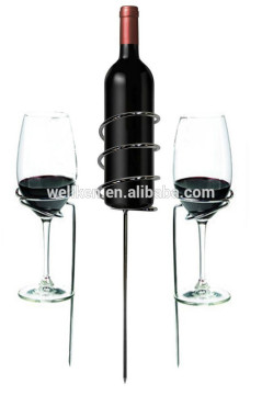 Outdoor Wine Bottle and Glass Stakes