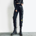 Pantaloni neri femminili pantaloni black punk personalizzato all'ingrosso