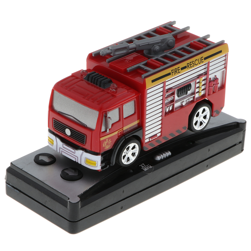 1/58 scale Remote Control RC Fire Truck Electronic Car Vehicle Model Toy with Light Xmas Gifts for Kid Firefighter Playset