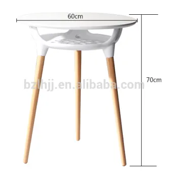 round plastic dining table with wood frame 1545a