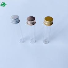 Tubo di prova di vetro di dimensioni diverse con tappo a vite