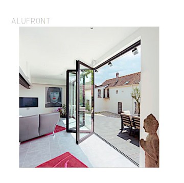 Hurricane Proof Soundproof Aluminum Bifold Door with Glass