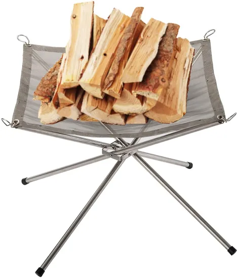 Portable Collapsible Steel Mesh Fireplace for Outdoor Camping