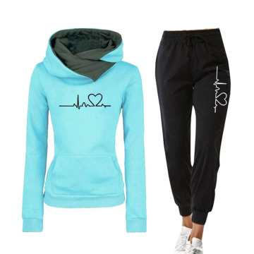 Women Tracksuit Pullovers Hoodies and Black Pants Autumn Winter Suit Female Solid Color Casual Full Length Trousers Outfits 2020
