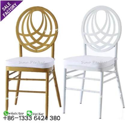 Sinoperfect Discount Metal White Golden Event Phoenix Chair with Cushion