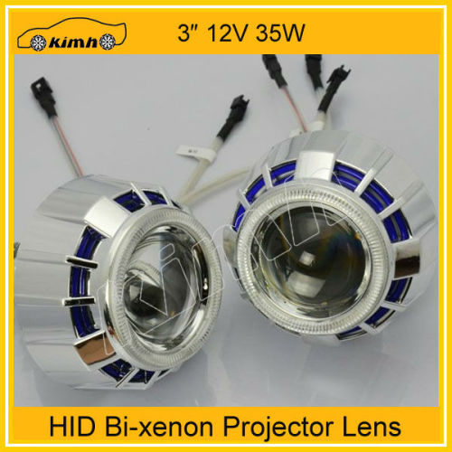 3.0 inch H4 hid bi-xenon projector lens with angel eyes