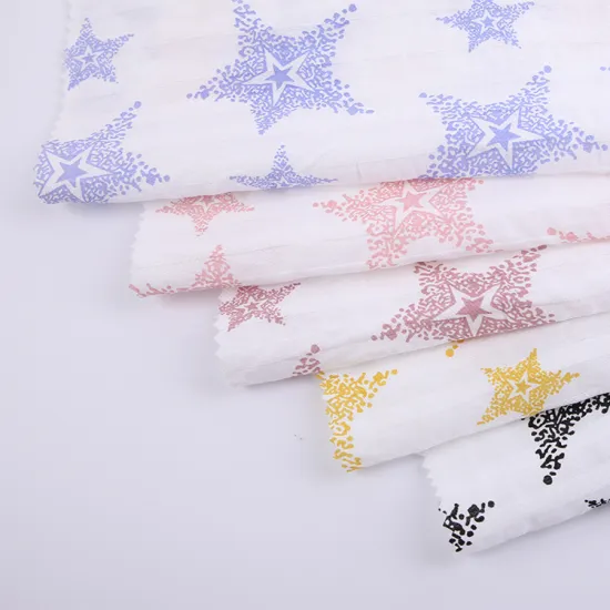 Soft Hand Feel Star Printed Rayon Dress Fabric
