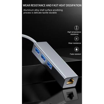 RJ45 기가비트 이더넷이있는 USB3.0 허브