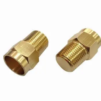 Brass thermowell probe housing, 1/4 NPT thread, CNC machining, OEM/ODM services provided