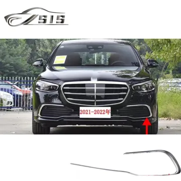 S-Class W223 2022 S400L S450 S500 Front Bumper Trims - Glossy Black Electroplated Car Accessories