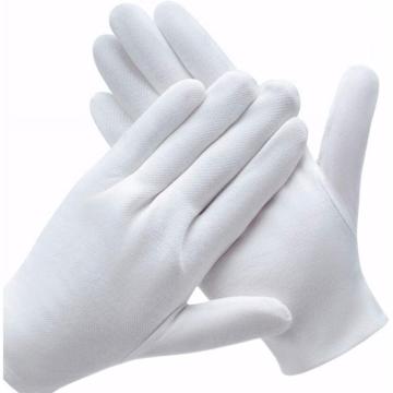 1 Pair White Driving Work Gloves Stretchable Lining Glove Suppress Sweating Soft Cotton Gloves Coin Jewelry Inspection Gloves