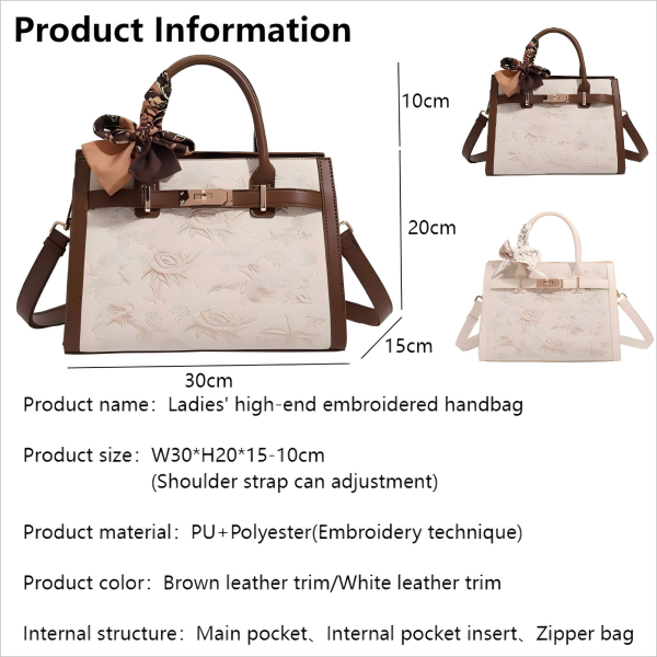 Customized women's embroidered handbag