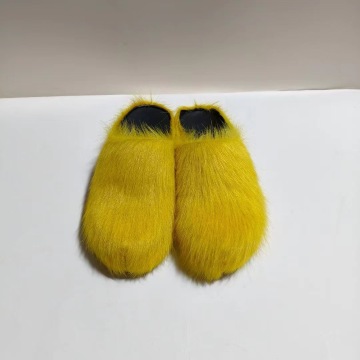 Kemayanni Wholesale Unisex Fur Slippers Sizes 34-45 Anti-Slip Horsehair Mueller Slippers