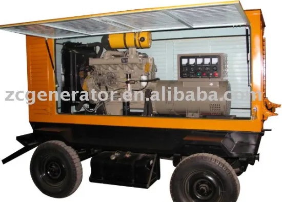 soundproof type water-cooled diesel genetator with Wheels