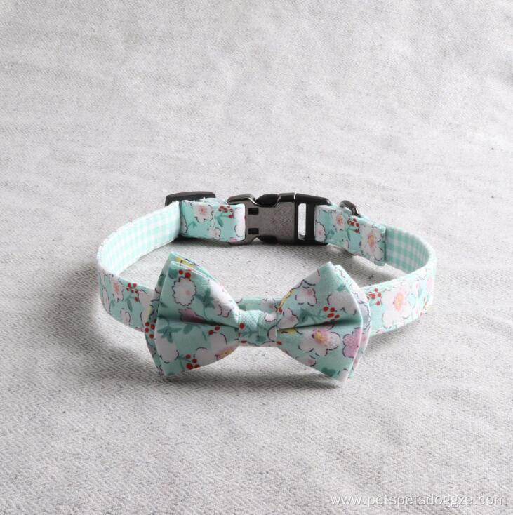 Wholesale Floral Luxury Pet Dog Bow Tie Collar