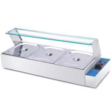 Stainless Steel Electric Bain Marie with Glass Cover - A High-Quality Buffet Food Warmer Machine for Sale