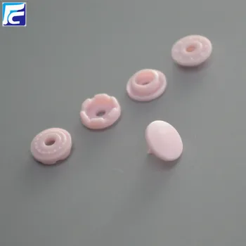 Recycled round shape four part plastic snap button