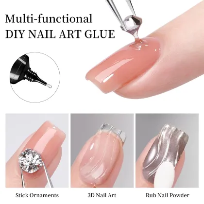 Multifunctional Gel Glue for Nail Tips and Rhinestones