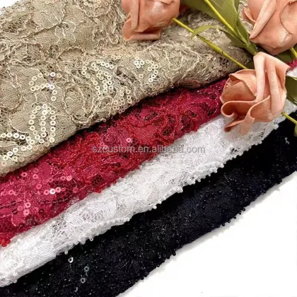 Gold Lace Fabric Embroidery for Women's Clothing