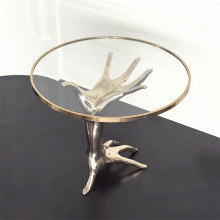 Luxury Coffee Table with Round Tempered Glass Top