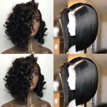 Wholesale High quality 12A human hair blonde bob wig short bob closure wig frontal bob wig