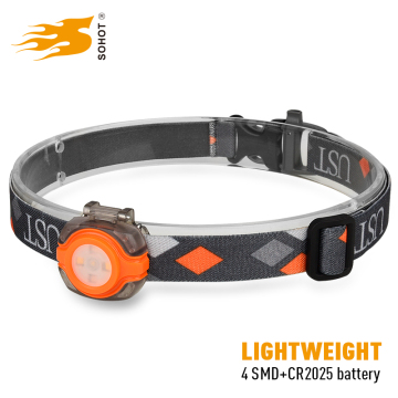 Factory price multiple colors 4SMD lightweight mini multi functional plastic camping headlamp