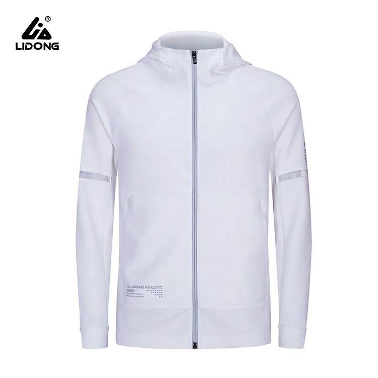 Sports Gym Fitness Running Zipper Jacket Reflective Hoodies