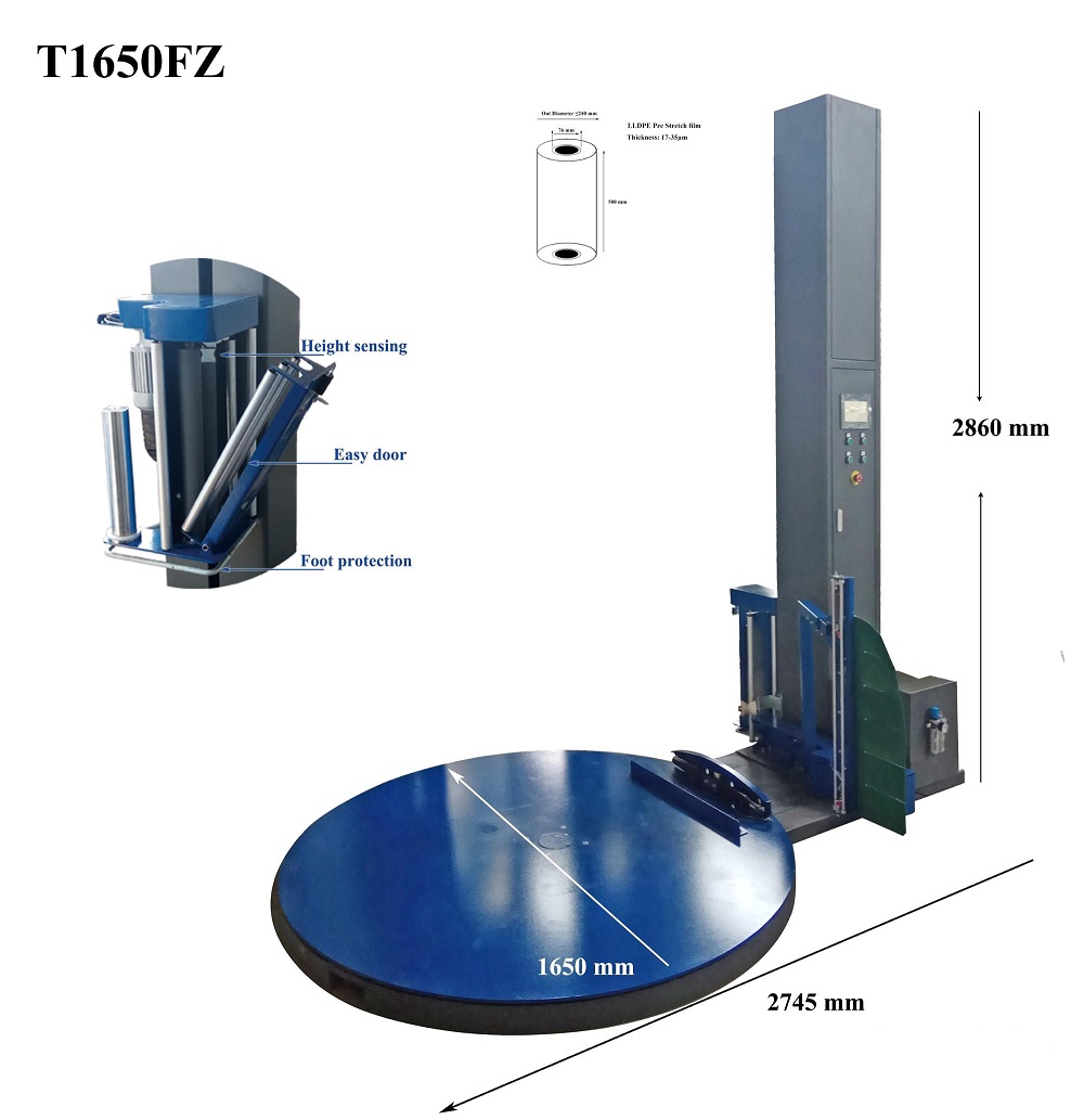 Automatic pallet Wrapper with cutter and sealer