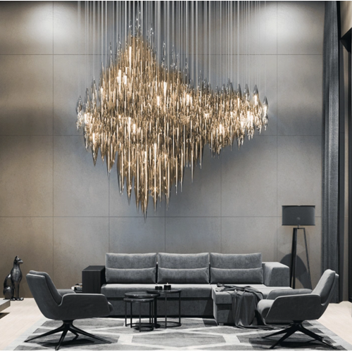 Villa large LED crystal chandelier