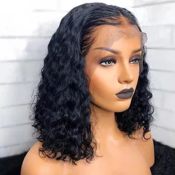 Deep Curly Wave Bob Wig Human Hair Perruque Hd Full Lace Front Wig Cheap Raw Indian Virgin Human Hair Bob Wig For Black Women
