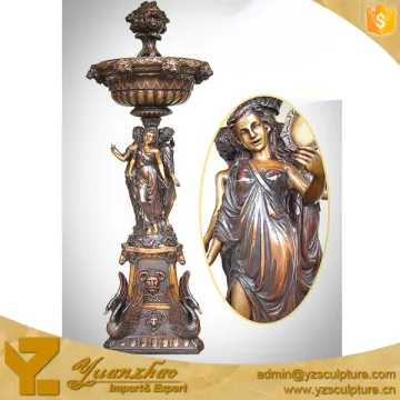 Elegant Bronze Water Fountain Carving With Lady for garden decoration