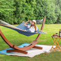 Print Flowers Spreader Wood Bar Quilted Hammock