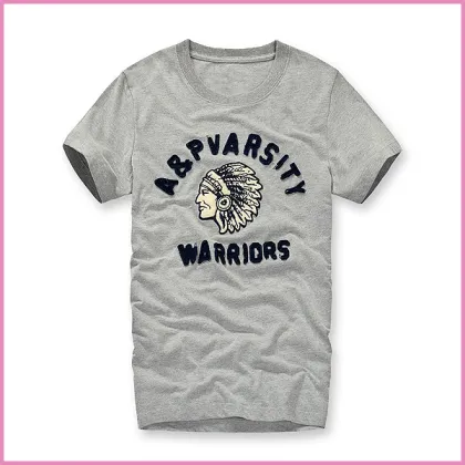 men printed and embroidered short sleeves casual T-shirt