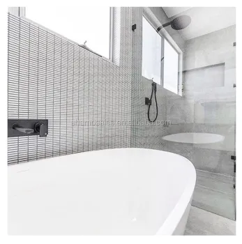 Matt White Strip Backsplash Porcelain Mosaic Tile