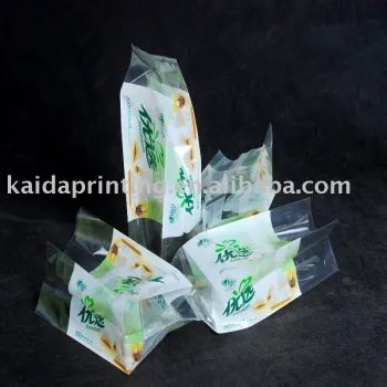 printing plastic PE bag with logo print for tissues, with tear notch