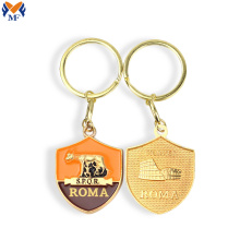 Customized gold plated enamel keychain