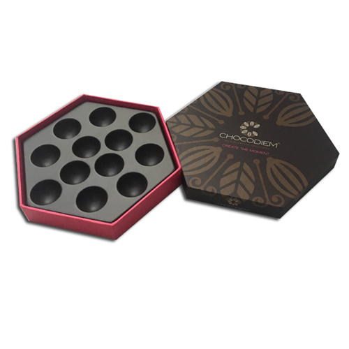 Papel de embalagem de luxo Hexagon Chocolate Box