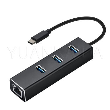 USB-C to USB Hub with Ethernet Converter