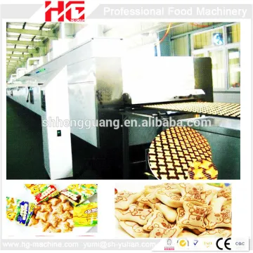 Newly design gas center filling biscuit production line