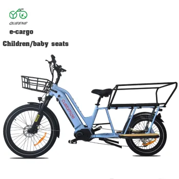 High Range Lithium Battery Electric Cargo Bike - Step Through Fat Tire E-Bike for Adults Off-Road